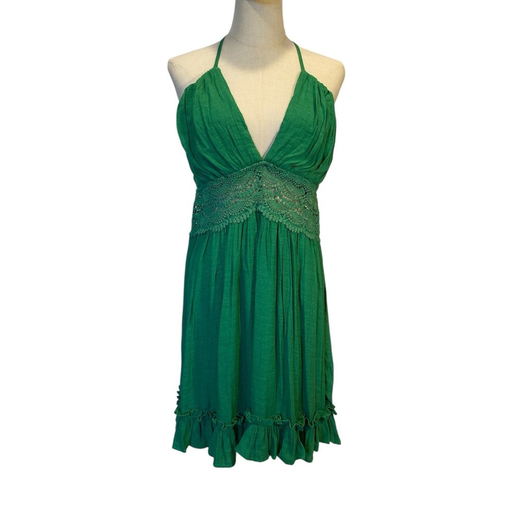 Elegant Green Backless Dress